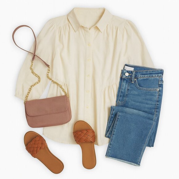 Lilly Pulitzer White Poplin Button Down Shirt Medium - Picture 2 of 12